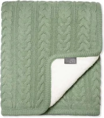 Manta reversible Vinter & Bloom con borreguito Cuddly basil green