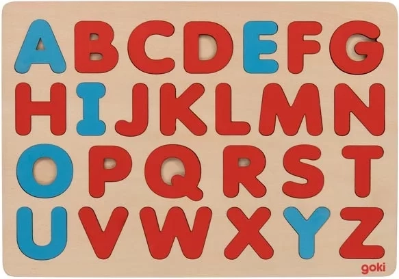 Puzzle de madera del abecedario Goki inspirado en Montessori