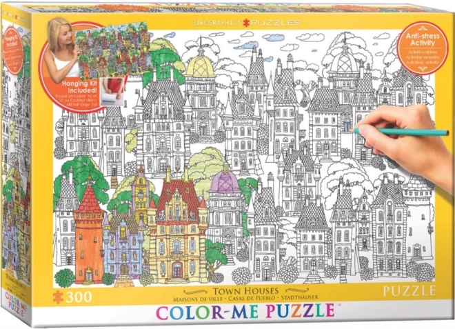 EUROGRAPHICS puzzle para colorear Casas en la ciudad 300 piezas + kit para colgar