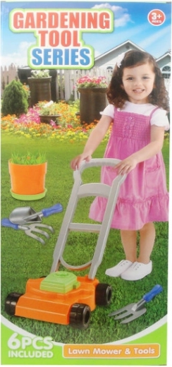 Set de jardín con cortacésped y accesorios para niños
