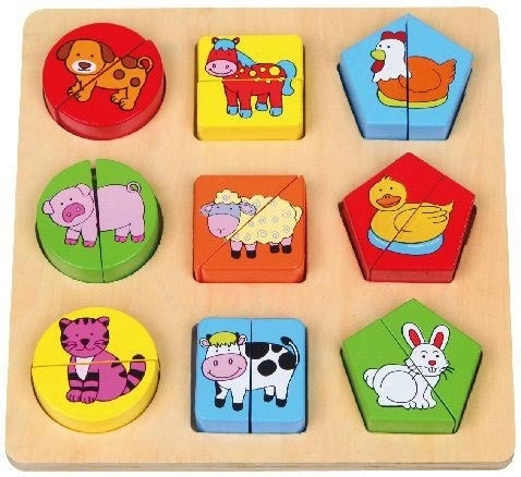 Encaje de madera de animales domésticos y formas BABU