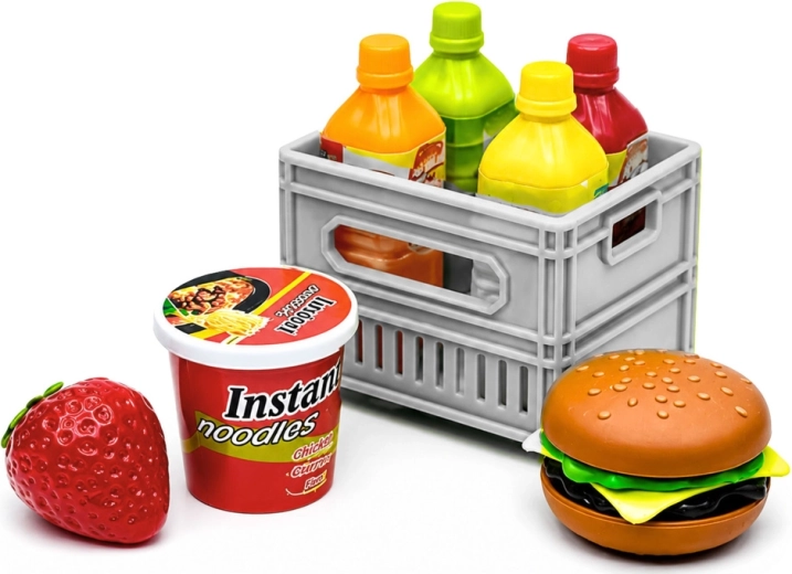 6 cajas y alimentos para jugar al reparto