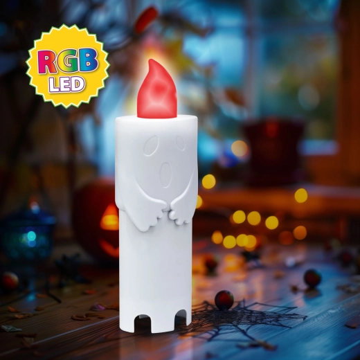Linterna LED de Halloween con forma de fantasma y luz multicolor