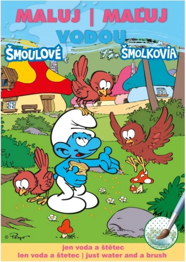 Libro para colorear pinta con agua A5 – Los Pitufos 15 × 21 cm