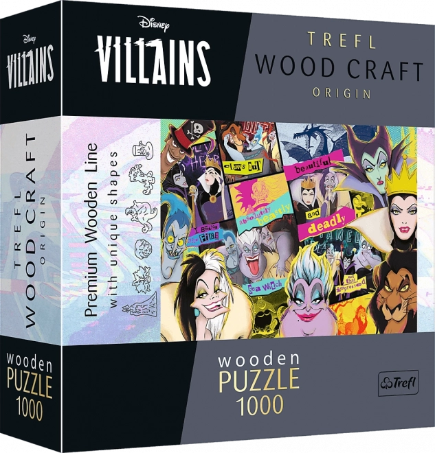Puzle de madera TREFL Wood Craft Origin Disney: encuentro de villanos, 1000 piezas