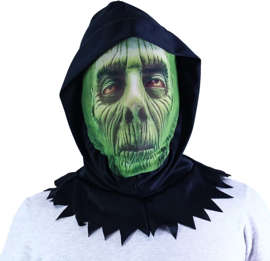 Máscara textil verde para Halloween y carnaval