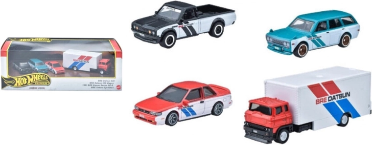 Hot Wheels set prémium de 4 cochecitos BRE Datsun