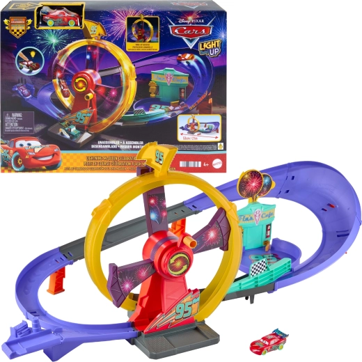Mattel Disney Pixar Cars pista de carreras Celebración de salida con Rayo McQueen luminoso