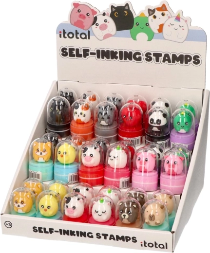 Sello con animales adorables – panda y capibara