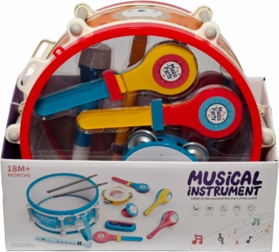 Set infantil de instrumentos musicales con tambor grande