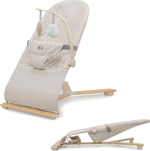 Kinderkraft hamaca y mecedora MIMI beige wood hasta 9 kg