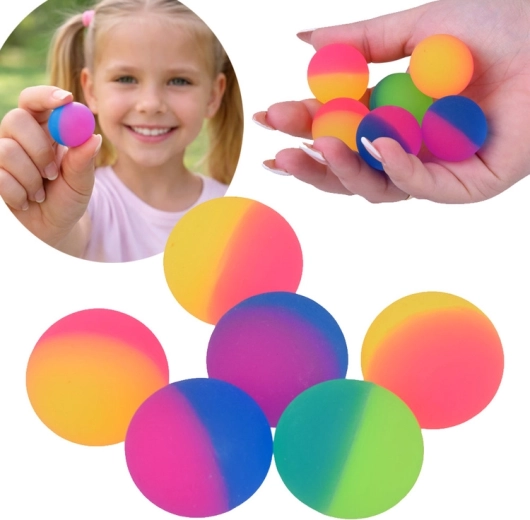 Set de 5 pelotas de goma saltarinas – colores arcoíris