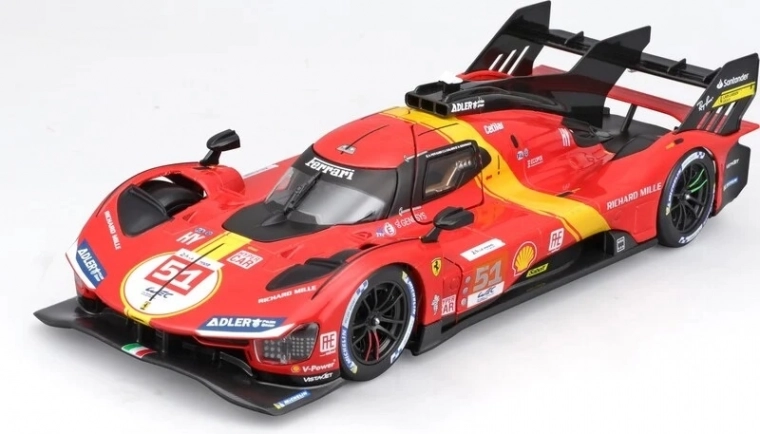 Modelo para montar Bburago 1:24 Ferrari Racing 499P LMH 2023 - Ganador 24h Le Mans