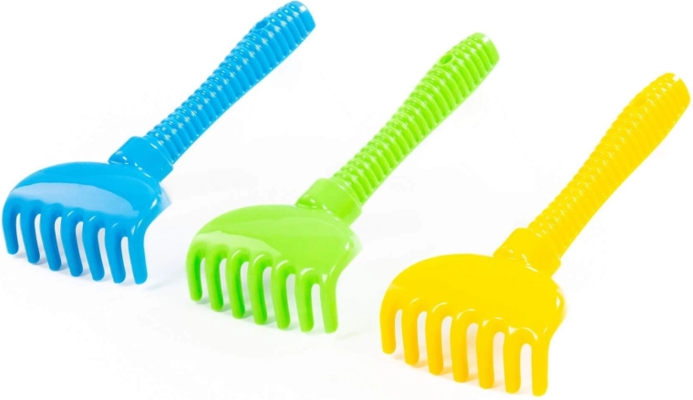 Rastrillos infantiles para arena con mango ergonómico - 1 pieza