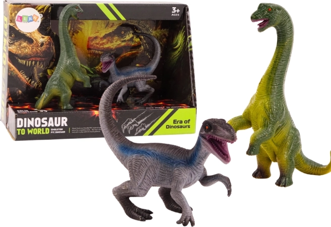 Set de figuras de dinosaurios – braquiosaurio y velocirráptor (2 uds.)