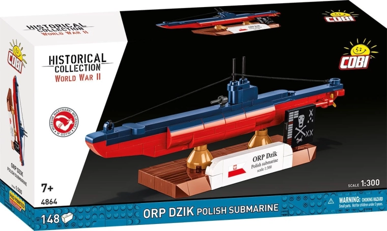 Set de construcción COBI ORP Dzik – submarino polaco 1:300 (148 piezas)