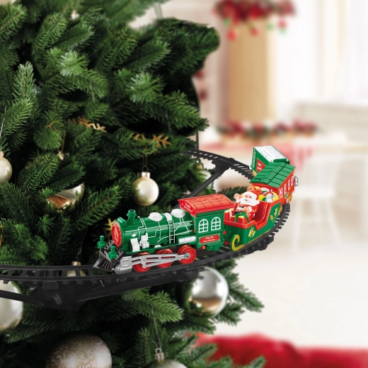 Tren navideño para árbol con luces y música a pilas