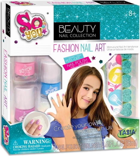 Set de uñas de moda Tasia para niños – 3 esmaltes, lima y separador de dedos
