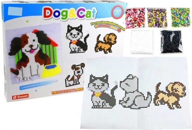 Set de cuentas para planchar Perro y gato 6000 uds.