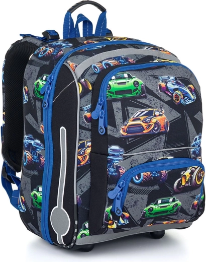 Cartera escolar con coches Topgal BEBE
