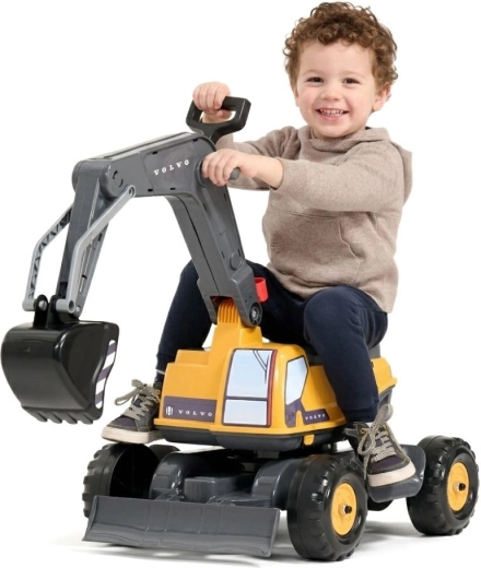 Excavadora de pedales articulada FALK Volvo con cabina giratoria, pala y hoja niveladora