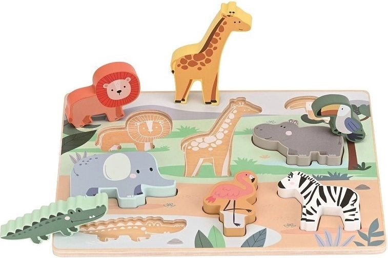 Animales de safari como puzzle y figuras