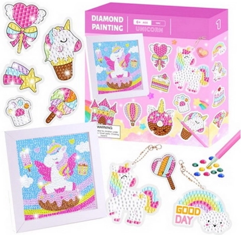 kit creativo DIY – pintura de diamantes con marco y accesorios