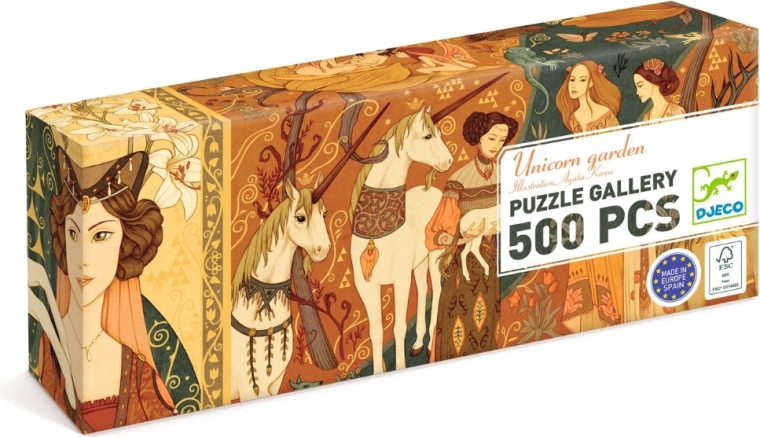 Puzzle Djeco jardín con unicornio, 500 piezas