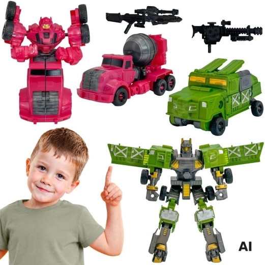Robots transformables Woopie 4 en 1, vehículos de combate