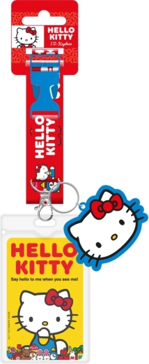 Hello Kitty cordón para el cuello con colgante y funda para ID