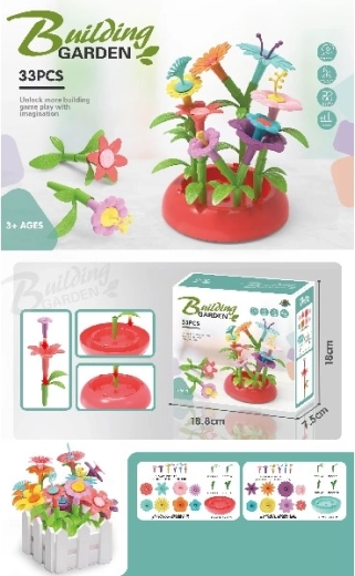 Kit de construcción floral DIY pequeño jardín (33 piezas)
