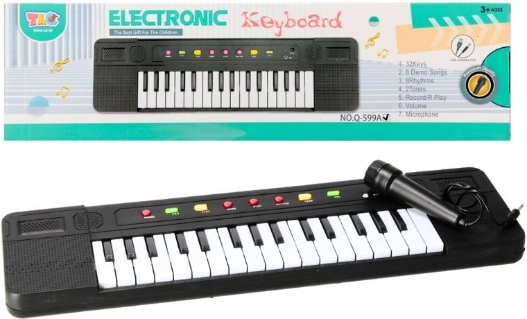 Piano electrónico con micrófono para niños