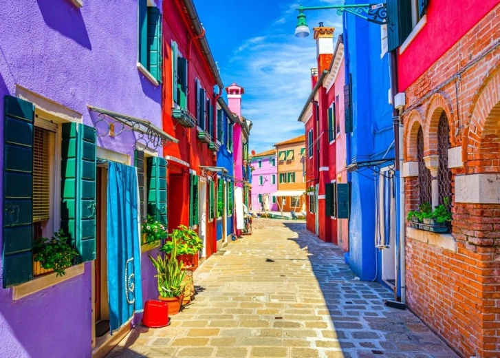 Puzzle Casas de colores en la isla de Burano 500 piezas