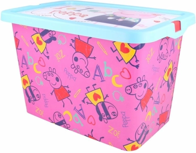 Caja de almacenamiento con tapa de clip Peppa Pig