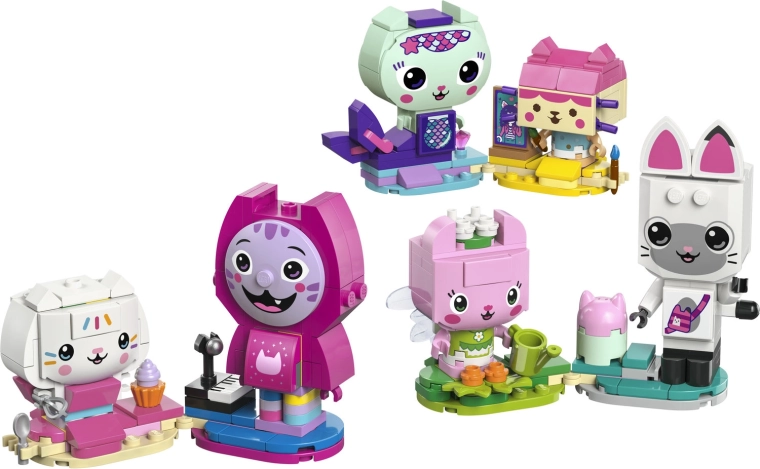 Seis personajes de La casa de muñecas de Gabby