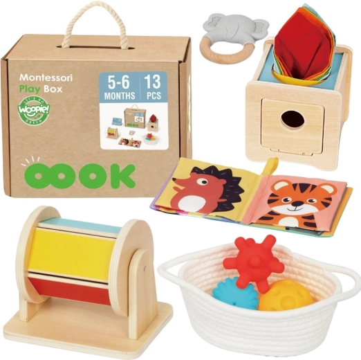 Caja educativa Montessori 6 en 1 para bebés de 5–6 meses WOOPIE