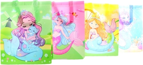 Bolsa de regalo con motivo de sirena, de plástico, 31 × 25 × 11 cm