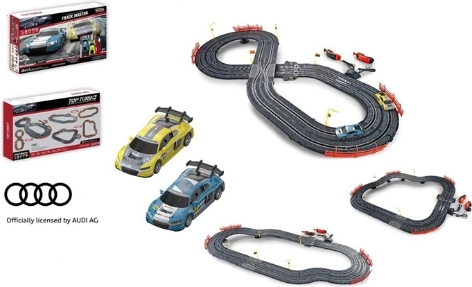 Pista de carreras eléctrica Audi R8 LMS GT3 EVO 3 en 1 con alimentación USB