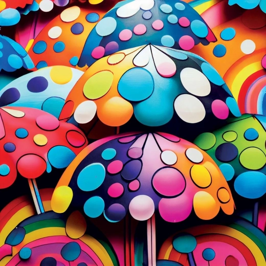 Puzzle cuadrado Paraguas de colores 1023 piezas