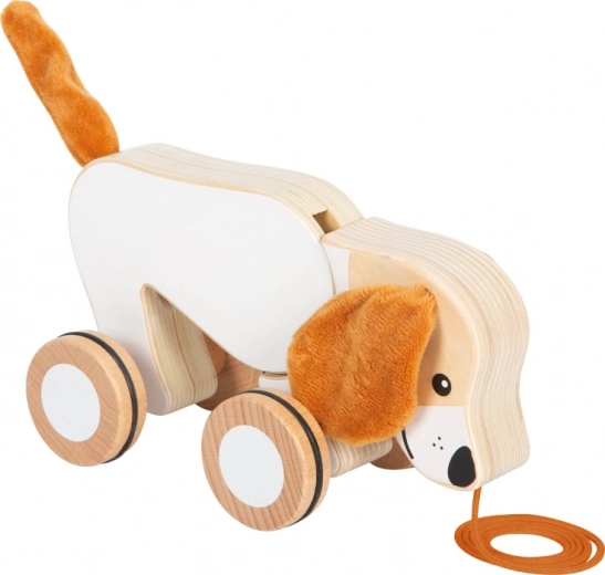 Juguete de arrastre de madera Perrito con orejas crujientes