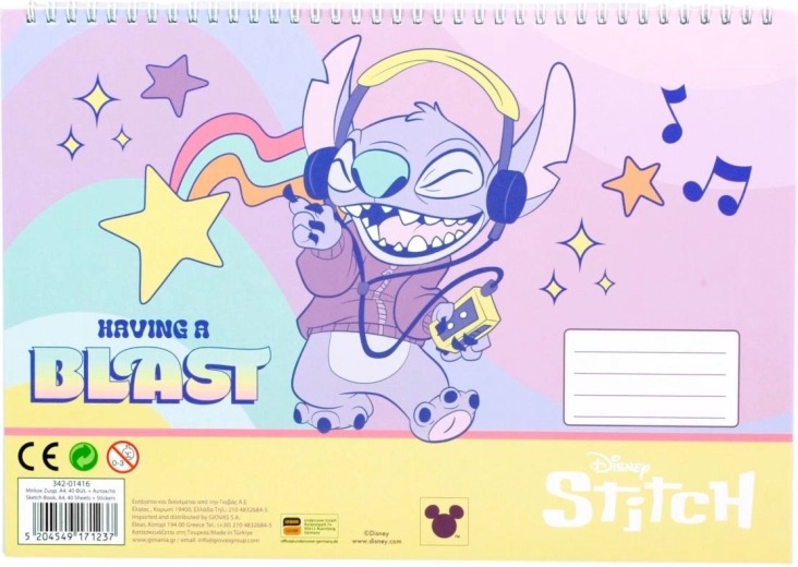 Bloc de espiral con pegatinas Lilo y Stitch A4