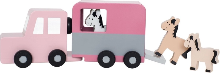 Jabadabado remolque rosa con caballitos
