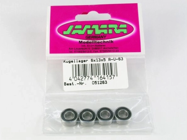Rodamiento de bolas Jamara 6 × 13 × 5 mm, 4 unidades