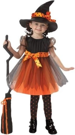 Disfraz infantil de bruja con sombrero M
