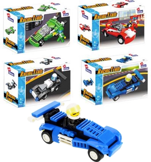Set de construcción de coche de carreras con piloto