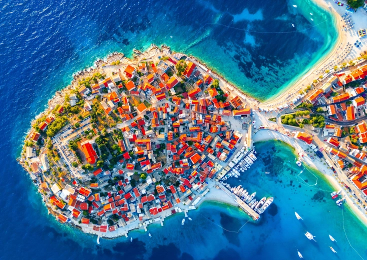 Puzzle Enjoy vista aérea de Primošten, Croacia 1000 piezas