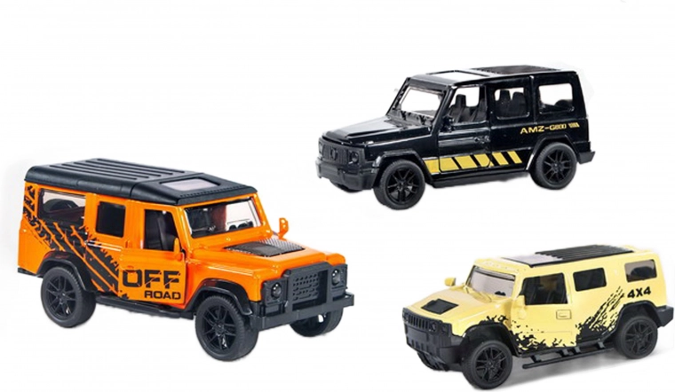 Coche todoterreno metálico con retrofricción 11 cm