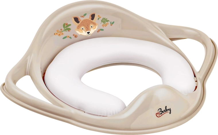 MALTEX reductor de WC blando con asas The Nature Buddies – Zorro Beige