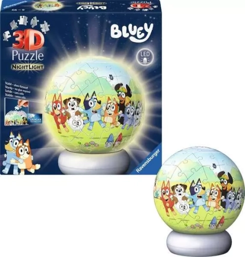 Puzzle 3D luminoso BLUEY edición nocturna 72 piezas