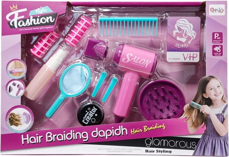 Set de peluquería con secador a pilas